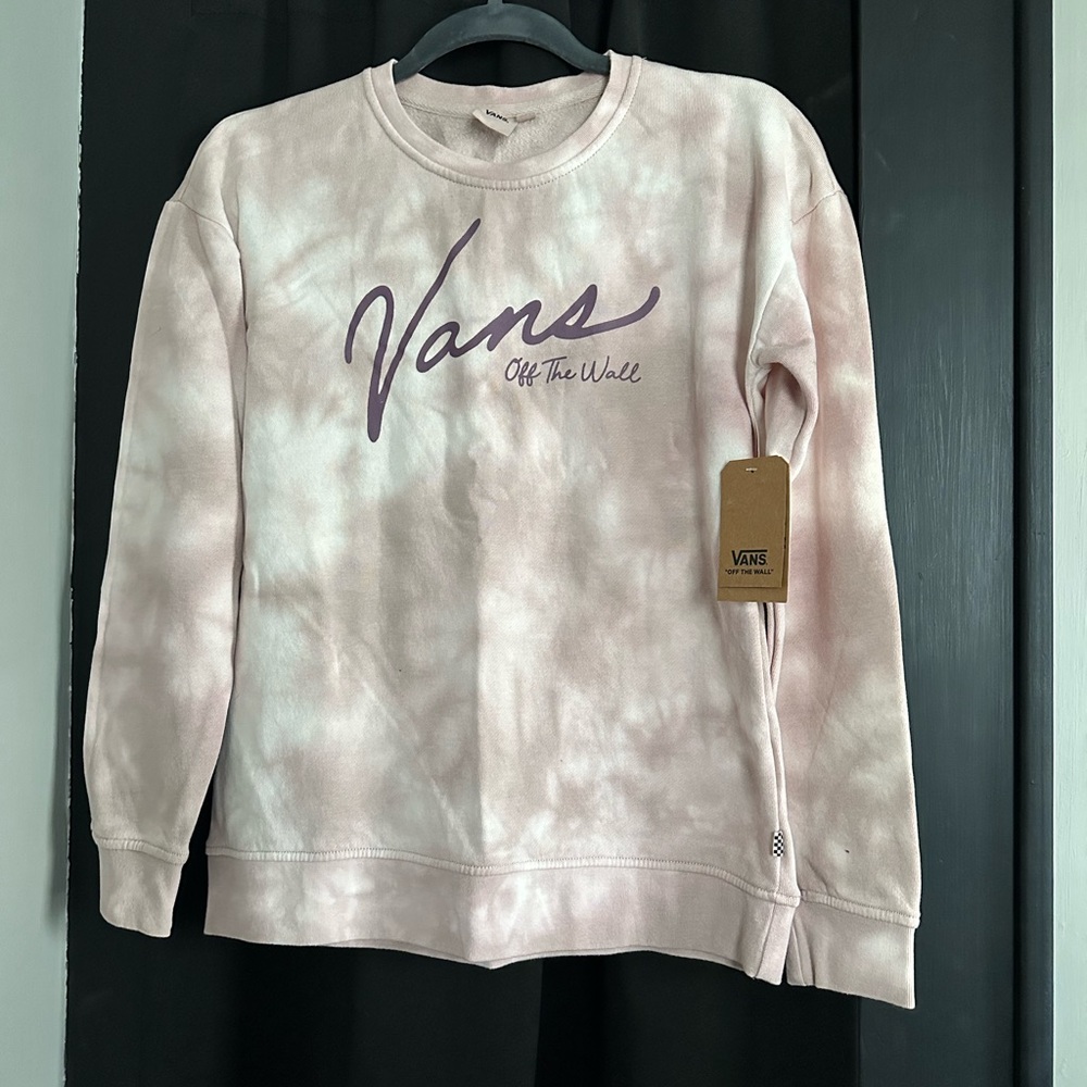 Vans Women's Light Pink Tie-Dye Crew Neck Sweater
